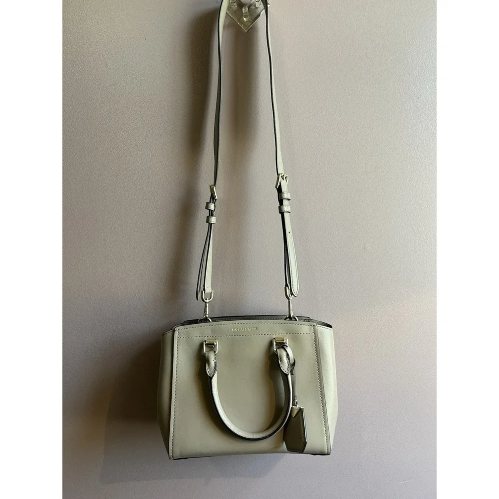 Michael Kors Benning Medium Leather Satchel Tan‎